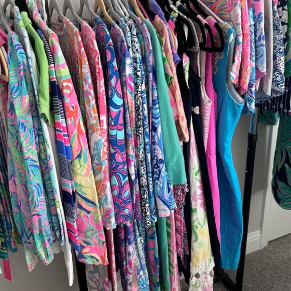 Lilly Pulitzer Adie Shorts Pink Pout Barefoot Princess Blue Shell Size 2 - Picture 4 of 4